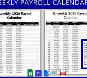 2026 Weekly Payroll Calendar - Etsy